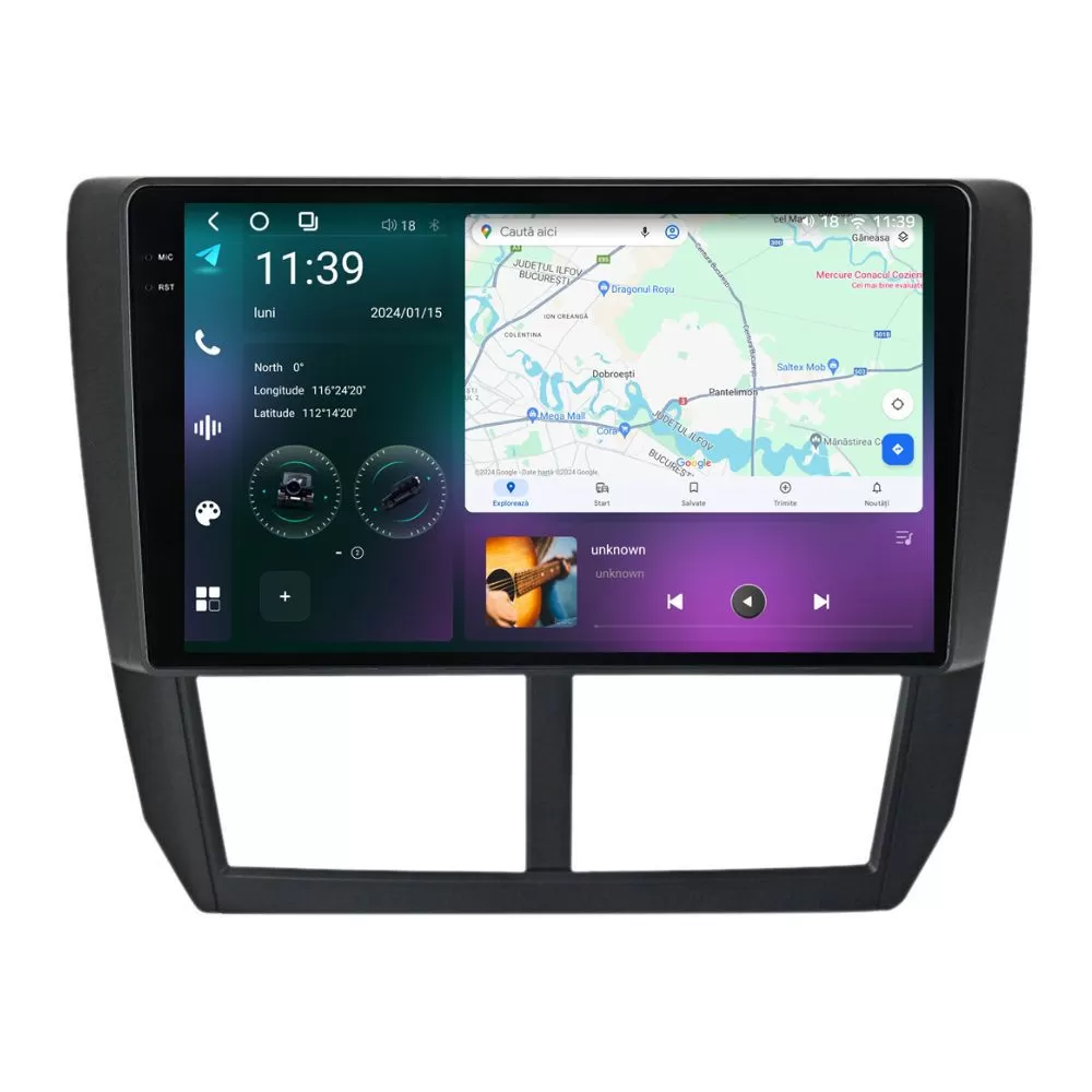 Navigatie dedicata cu Android Subaru Impreza XV WRX 2007 - 2014, 12GB RAM, Radio GPS Dual Zone, Display 2K QLED 9.5