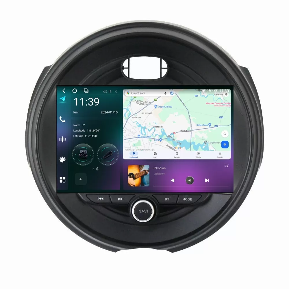 Navigatie dedicata cu Android Mini Cooper One (F55, F56, F57) 2014 - 2020, 12GB RAM, Radio GPS Dual Zone, Display 2K QLED 9.5