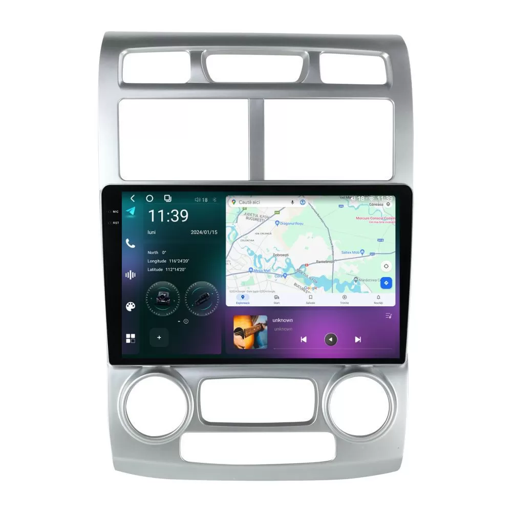 Navigatie dedicata cu Android KIA Sportage 2004 - 2010 fabricata in Coreea, clima automata, 12GB RAM, Radio GPS Dual Zone, Display 2K QLED 9.5