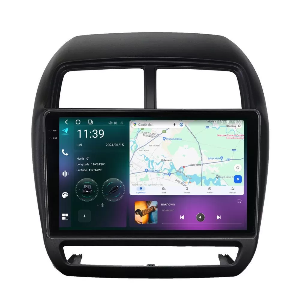 Navigatie dedicata cu Android Mitsubishi ASX 2016 - 2019, 12GB RAM, Radio GPS Dual Zone, Display 2K QLED 9.5