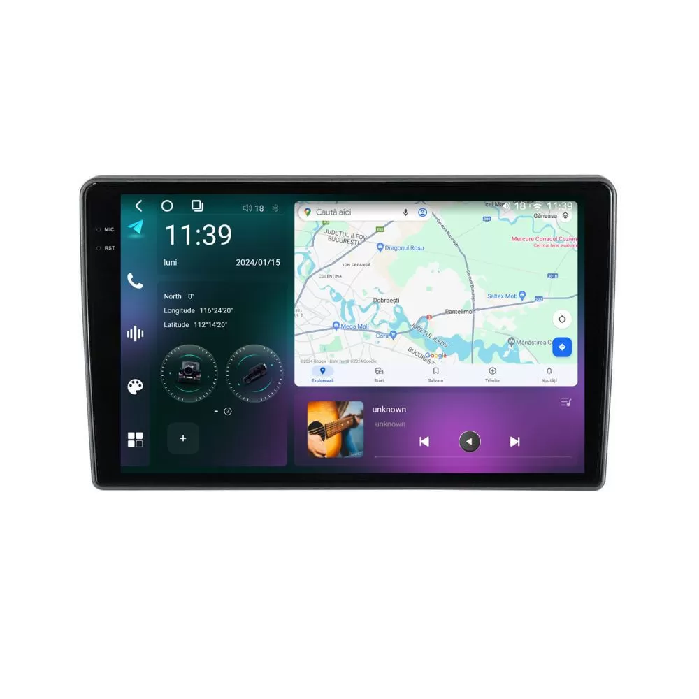 Navigatie dedicata cu Android Ford Transit Tourneo Custom dupa 2018, 12GB RAM, Radio GPS Dual Zone, Display 2K QLED 10.36