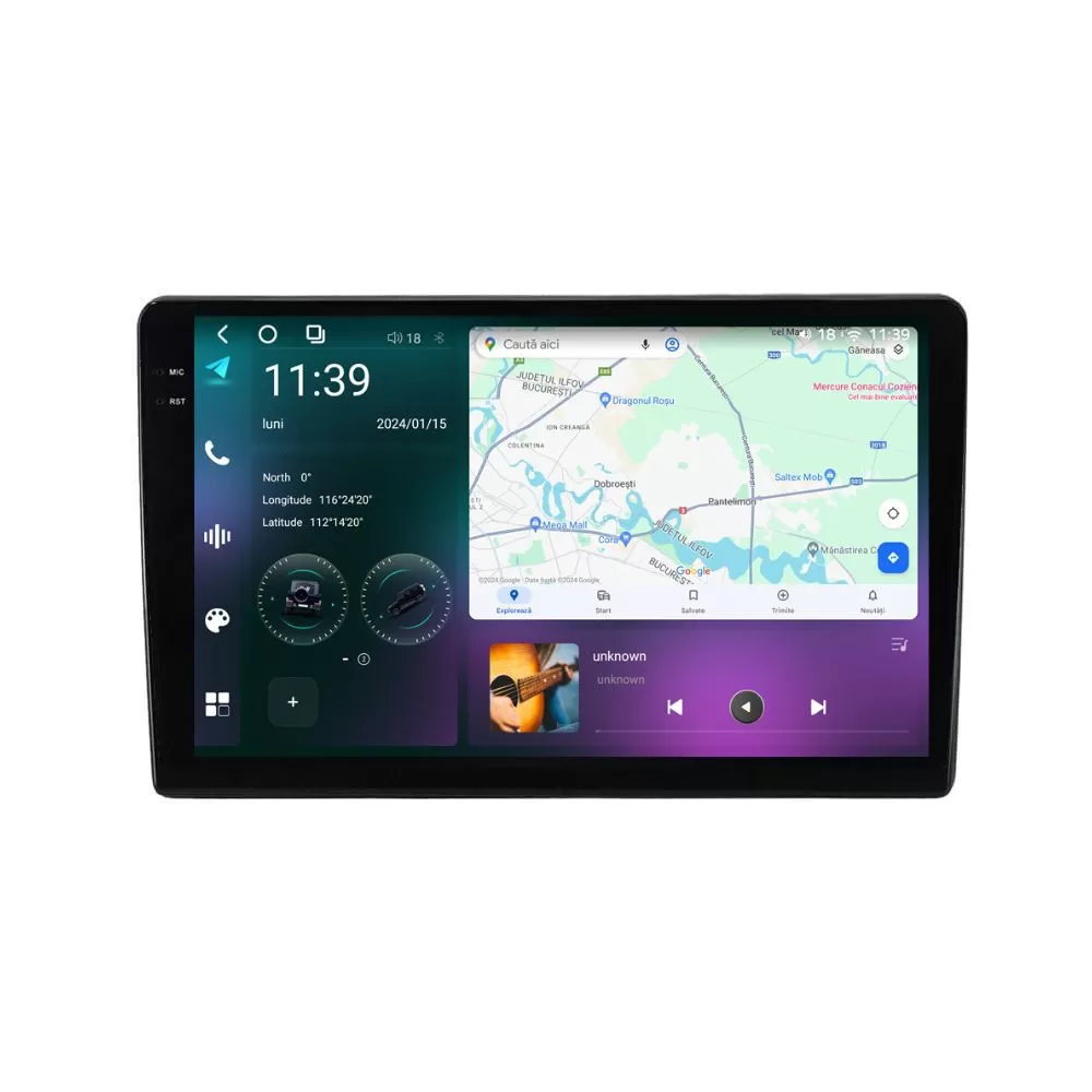 Navigatie dedicata cu Android Ford Transit Tourneo Custom dupa 2018, 12GB RAM, Radio GPS Dual Zone, Display 2K QLED 10.36'' Touchscreen, Internet Wi-Fi si slot SIM 4G, Bluetooth, MirrorLink, USB