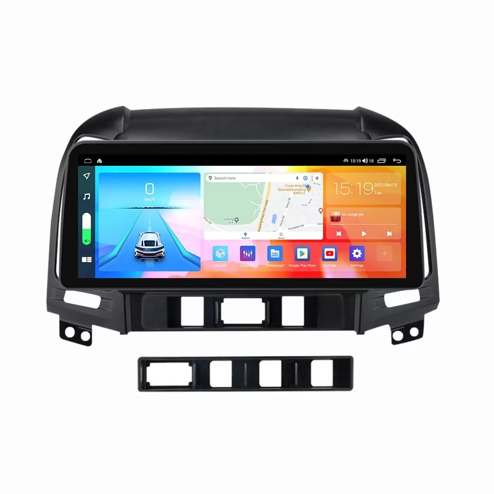 Navigatie dedicata cu Android Hyundai Santa Fe II 2006 - 2012, 4GB RAM, Radio GPS Dual Zone, Display QLED 12.3