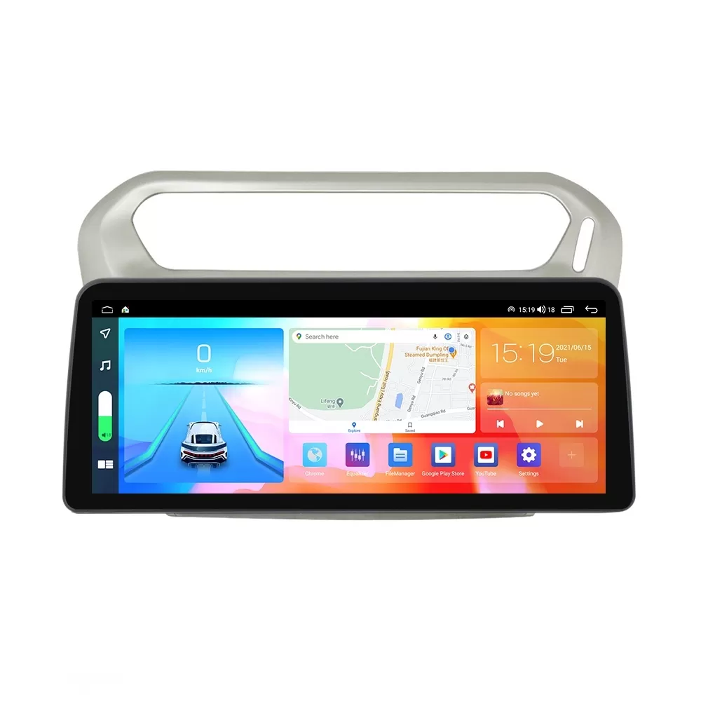 Navigatie dedicata cu Android Citroen C-Elysee 2012 - 2021, 4GB RAM, Radio GPS Dual Zone, Display QLED 12.3