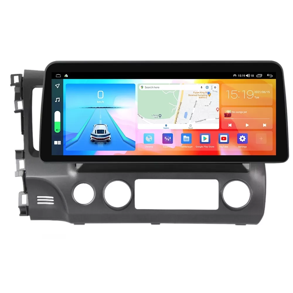 Navigatie dedicata cu Android Honda Civic VIII Sedan 2006 - 2011, 8GB RAM, Radio GPS Dual Zone, Display QLED 12.3