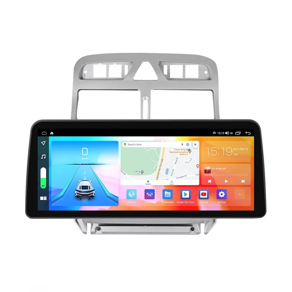Navigatie dedicata cu Android Peugeot 307 2000 - 2013, 8GB RAM, Radio GPS Dual Zone, Display QLED 12.3