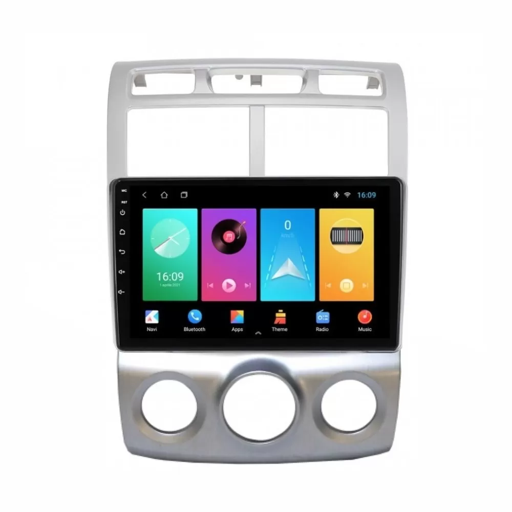 Navigatie dedicata cu Android KIA Sportage 2004 - 2010 fabricata in Coreea, clima manuala, 2GB RAM, Radio GPS Dual Zone, Display HD IPS 9