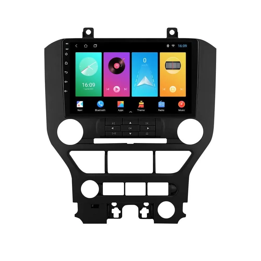Navigatie dedicata cu Android Ford Mustang 2014 - 2021 fara navigatie originala, 1GB RAM, Radio GPS Dual Zone, Display HD IPS 9