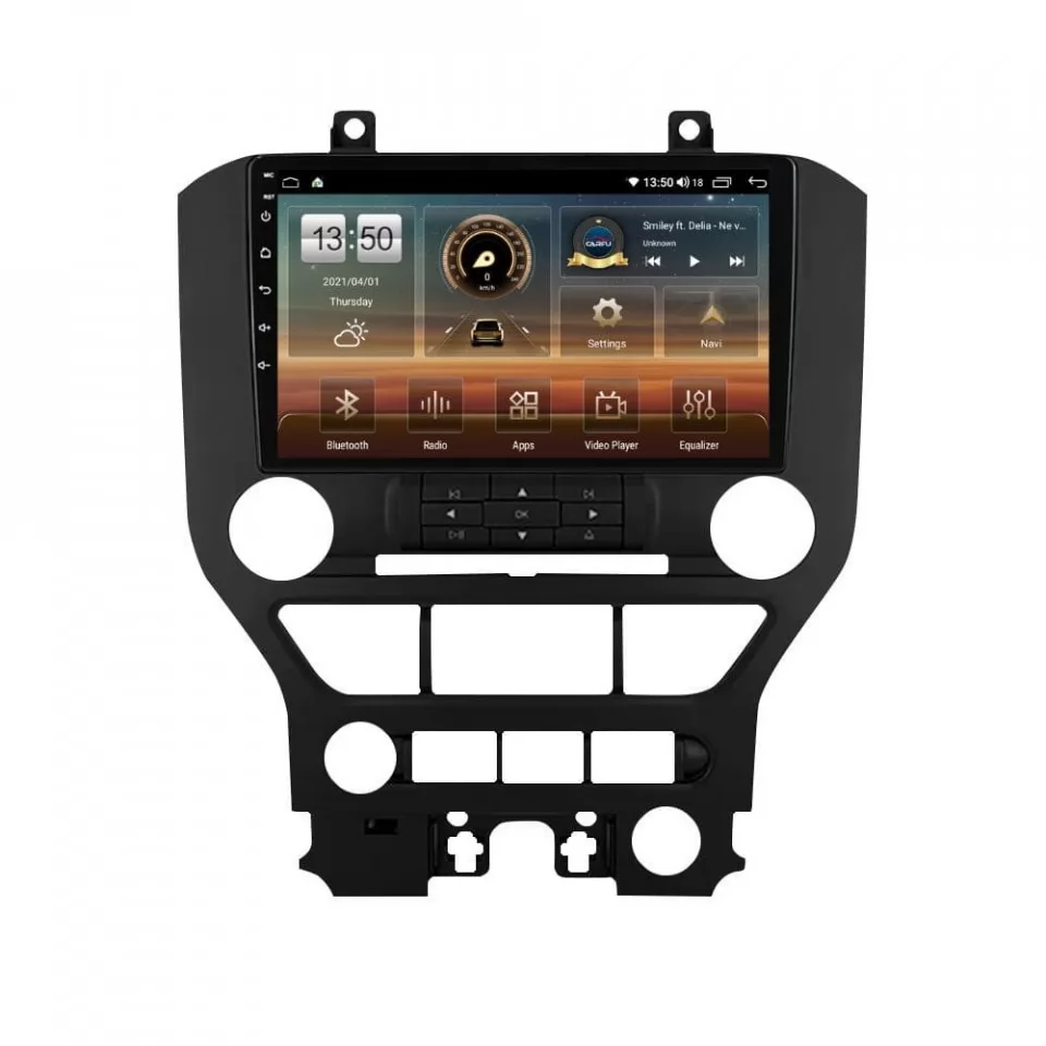 Navigatie dedicata cu Android Ford Mustang 2014 - 2021 fara navigatie originala, 8GB RAM, Radio GPS Dual Zone, Display HD QLED 9