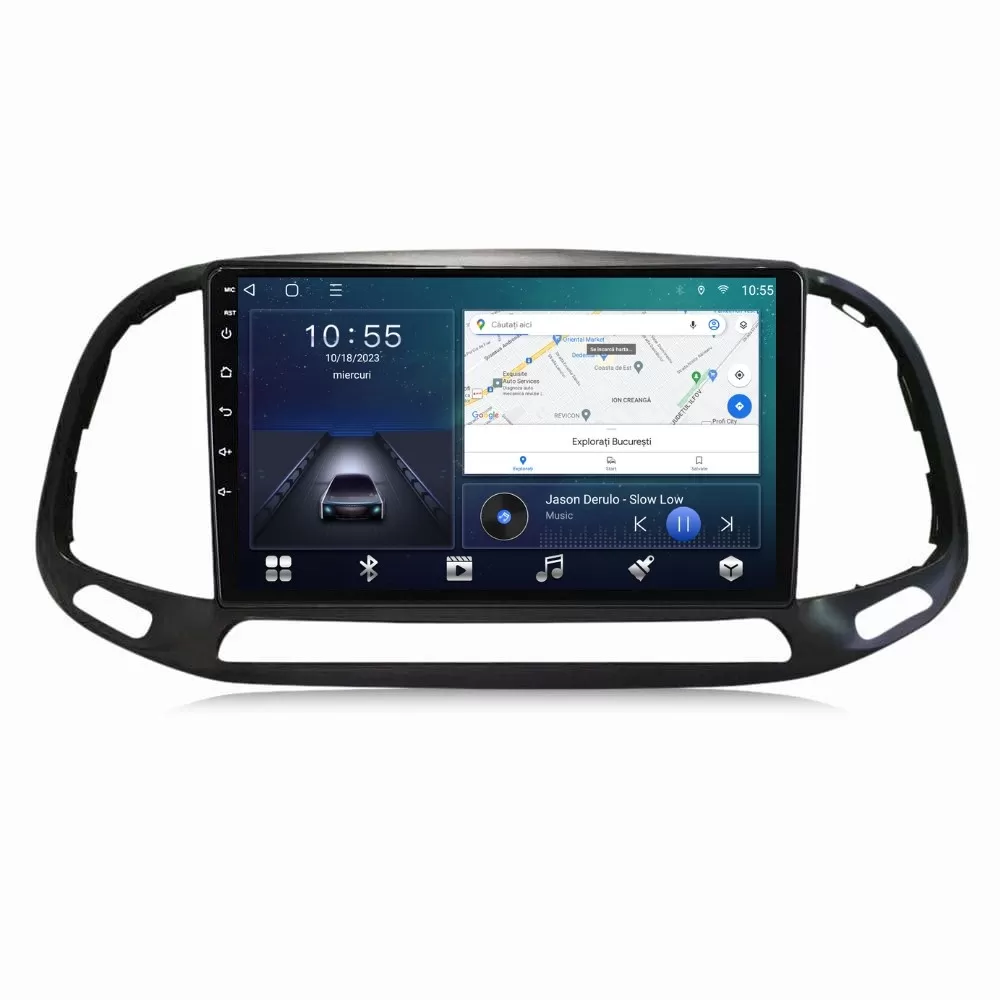 Navigatie dedicata cu Android Fiat Doblo 2015 - 2022, 2GB RAM, Radio GPS Dual Zone, Display HD QLED 9
