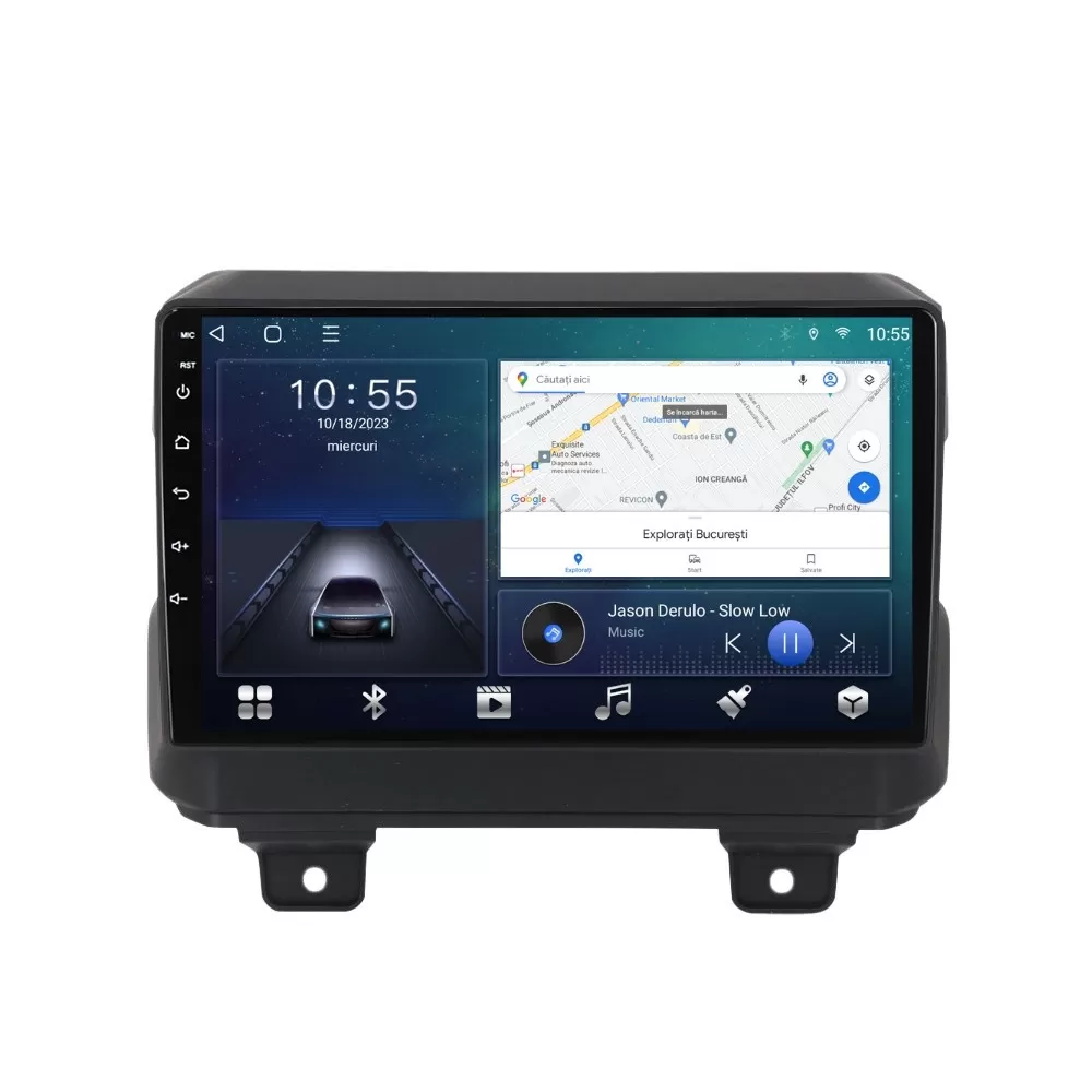 Navigatie dedicata cu Android Jeep Wrangler IV dupa 2018, 2GB RAM, Radio GPS Dual Zone, Display HD QLED 9