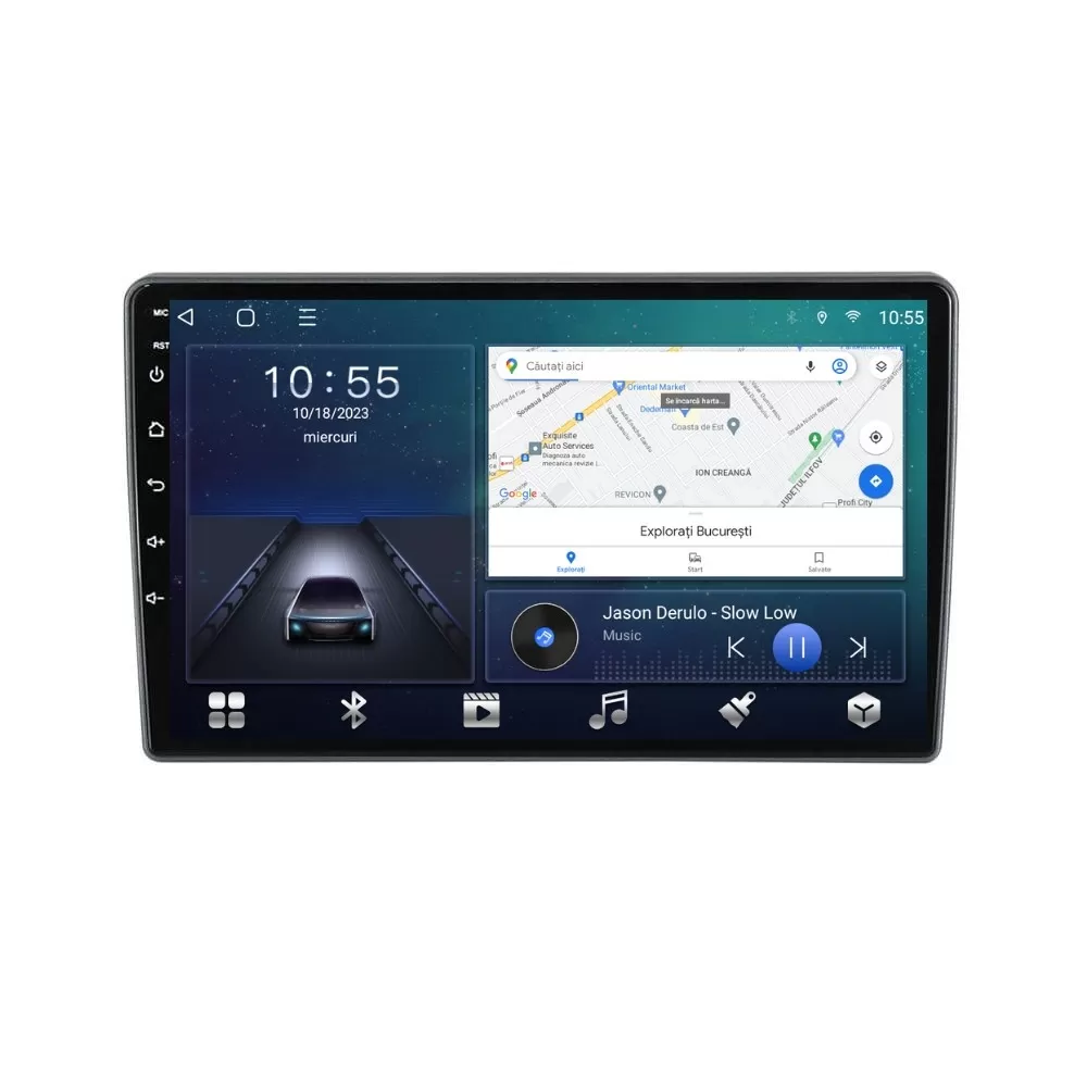 Navigatie dedicata cu Android Ford Transit Tourneo Custom dupa 2018, 2GB RAM, Radio GPS Dual Zone, Display HD QLED 10