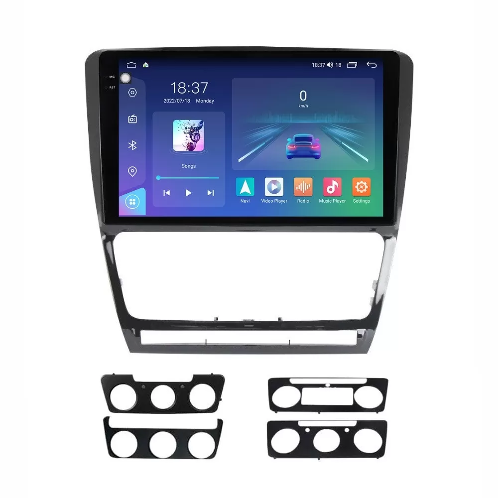 Navigatie dedicata cu Android Skoda Octavia II 2004 - 2013, negru, 8GB RAM, Radio GPS Dual Zone, Display 2K QLED 10.36