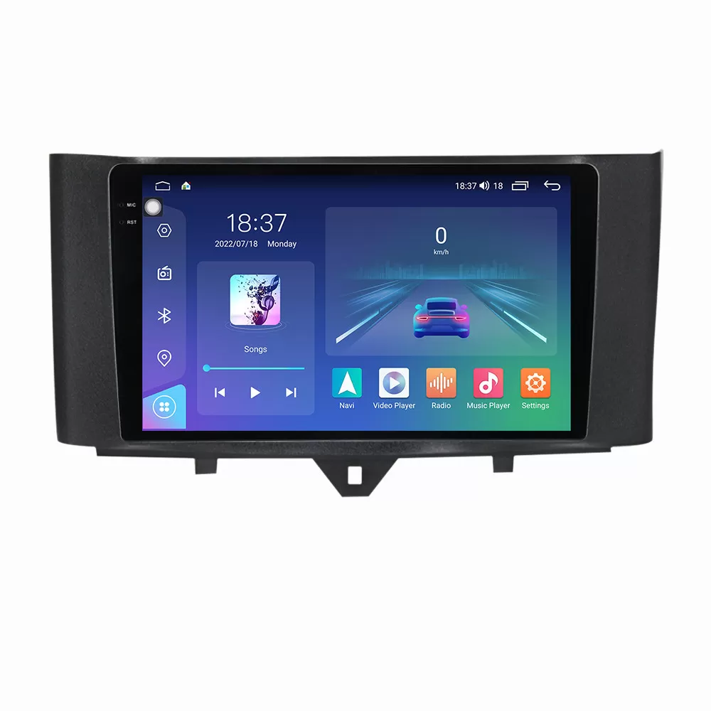 Navigatie dedicata cu Android Smart Fortwo 2011 - 2014, 8GB RAM, Radio GPS Dual Zone, Display 2K QLED 9.5