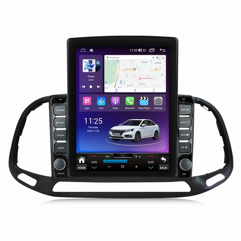 Navigatie dedicata cu Android Fiat Doblo 2015 - 2022, 8GB RAM, Radio GPS Dual Zone, Touchscreen IPS 9.7