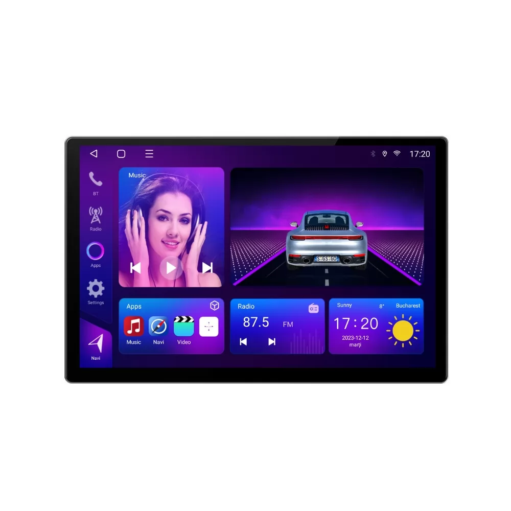 Navigatie dedicata cu Android VW Transporter Caravelle Multivan T6 2015 - 2020, 2GB RAM, Radio GPS Dual Zone, Display 2K QLED 13