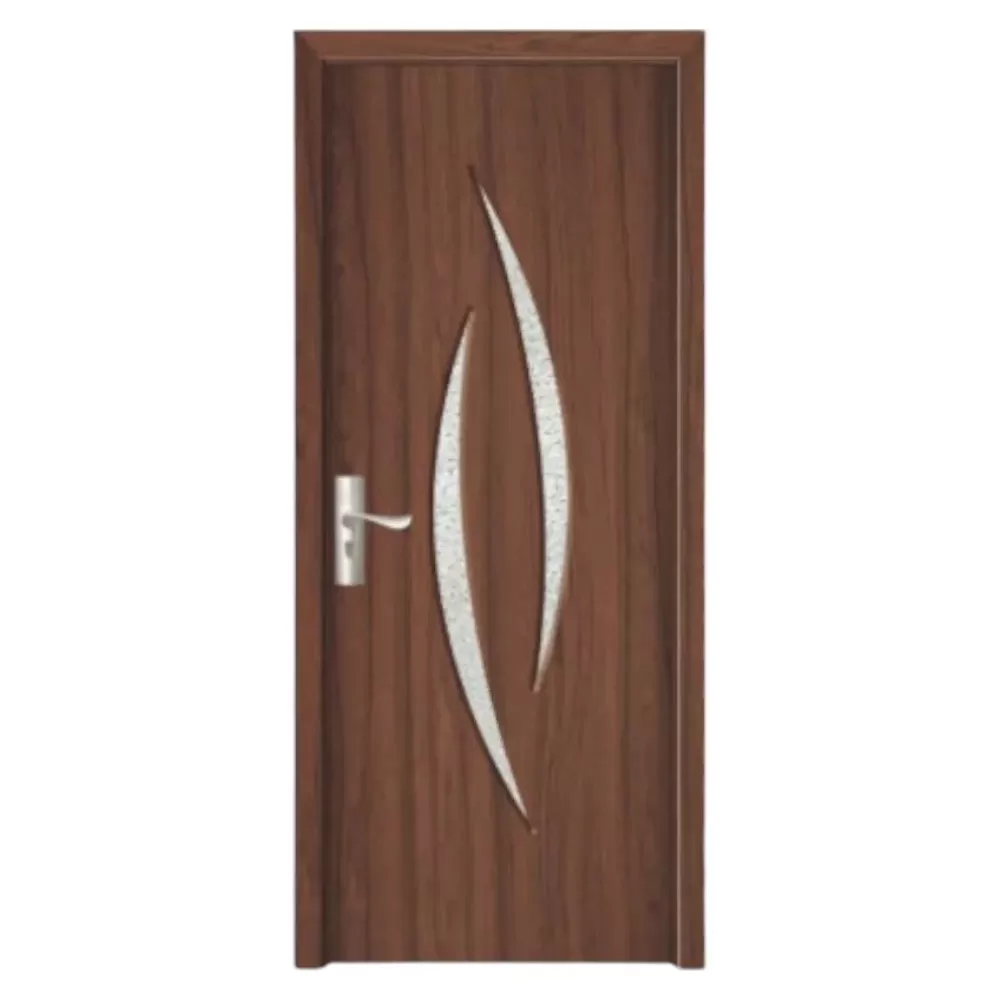 Usa Interior din MDF Novo Doors ND100, Cadru din Lemn Masiv, Geam Sablat, KIT COMPLET, Toc , Manere si balamale incluse (Culoare: Nuc, Dimensiune: 70 cm, Maner: Patrat argintiu crom, Toc: Reglabil 10 cm)