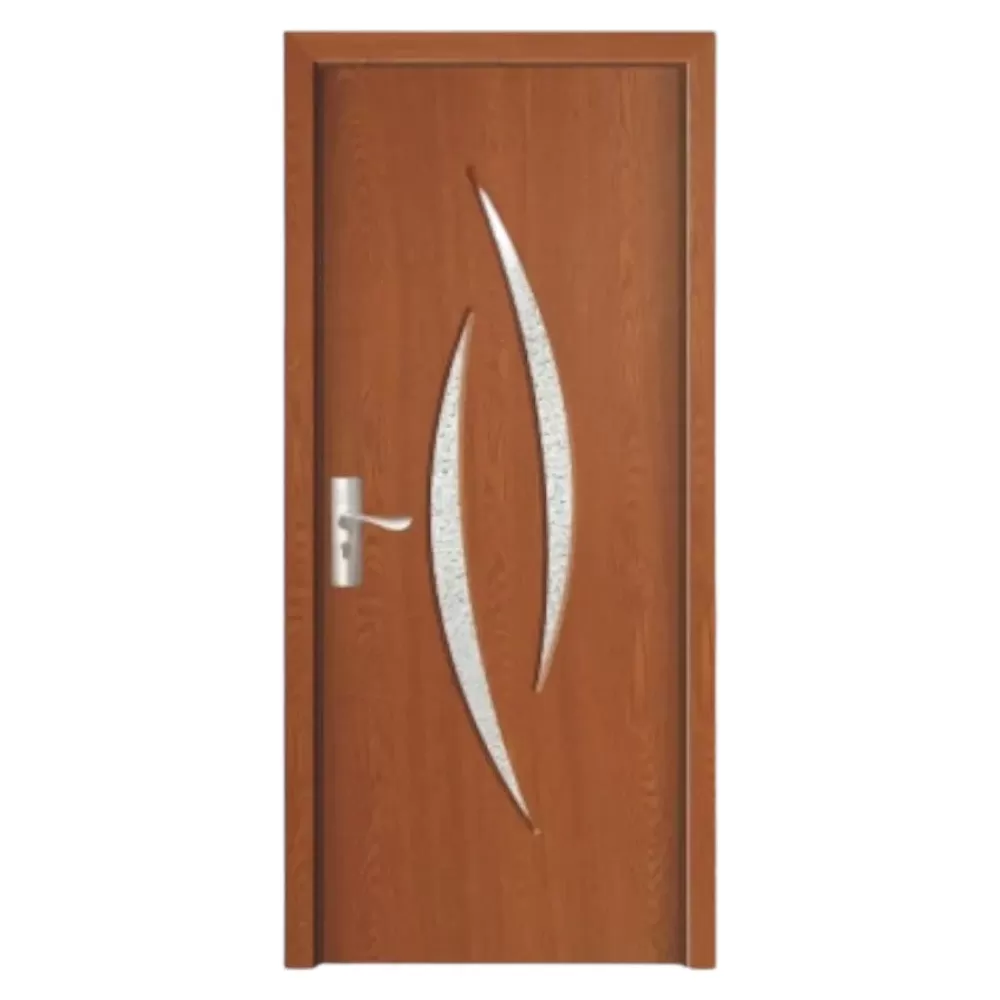 Usa Interior din MDF Novo Doors ND100, Cadru din Lemn Masiv, Geam Sablat, KIT COMPLET, Toc , Manere si balamale incluse (Culoare: Stejar Auriu, Dimensiune: 80 cm, Maner: Patrat negru inchidere magnetica, Toc: Reglabil 30 cm)