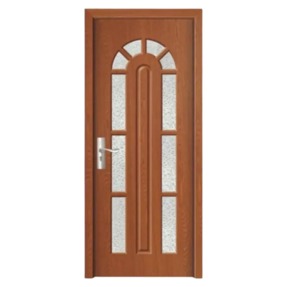 Usa Interior din MDF Novo Doors ND108, Cadru din Lemn Masiv, Geam Sablat, KIT COMPLET, Toc , Manere si balamale incluse (Culoare: Stejar Auriu, Dimensiune: 70 cm, Maner: Patrat argintiu crom, Toc: Reglabil 30 cm)