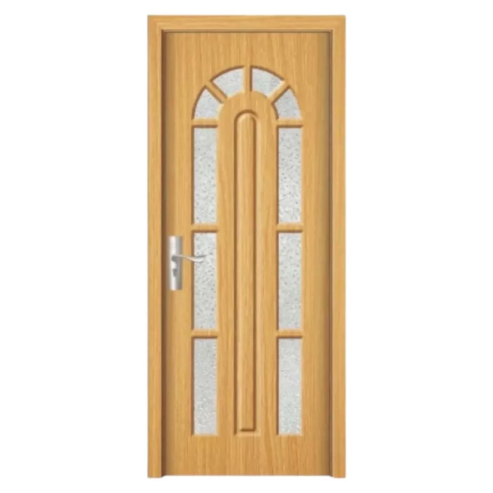 Usa Interior din MDF Novo Doors ND108, Cadru din Lemn Masiv, Geam Sablat, KIT COMPLET, Toc , Manere si balamale incluse (Culoare: Stejar Deschis, Dimensiune: 70 cm, Toc: Reglabil 10 cm, Maner: Patrat auriu inchidere magnetica)