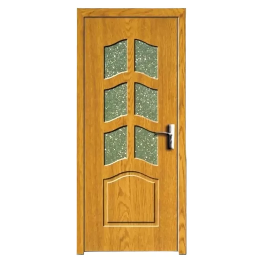 Usa Interior din MDF Novo Doors ND109, Cadru din Lemn Masiv, Geam Sablat, KIT COMPLET, Toc , Manere si balamale incluse (Culoare: Stejar Deschis, Dimensiune: 80 cm, Toc: Reglabil 10 cm, Maner: Patrat auriu inchidere magnetica)
