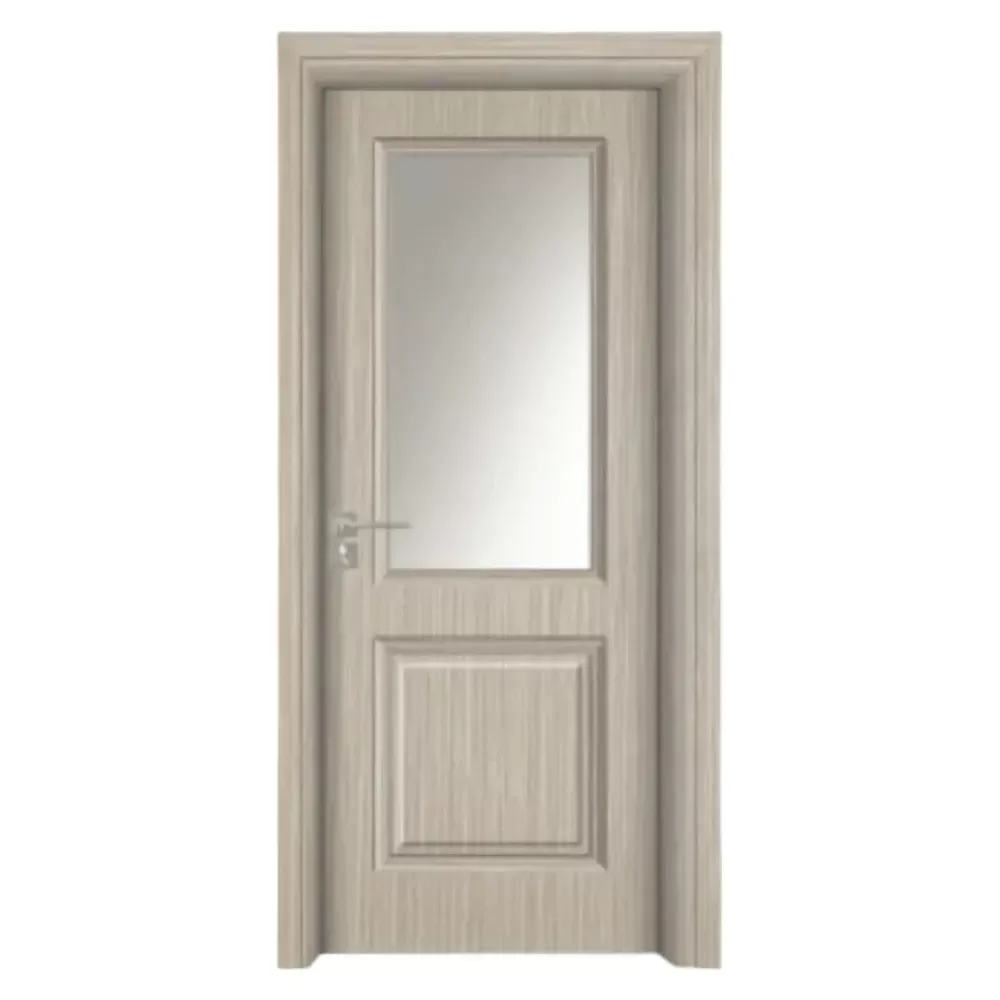 Usa Interior din MDF Novo Doors ND10 LUX PREMIUM, Cadru din Lemn Masiv, KIT COMPLET, Toc Reglabil de 10 CM INCLUS, Plinta pe Ambele Parti (Culoare: Gri, Dimensiune: 70 cm, Toc: Reglabil 30 cm, Maner: Patrat auriu inchidere magnetica)