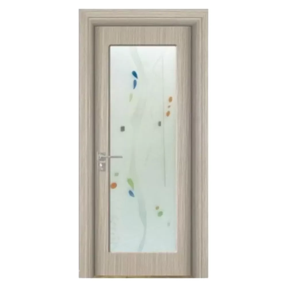 Usa Interior din MDF Novo Doors ND110, Cadru din Lemn Masiv, Geam Sablat, KIT COMPLET, Toc , Manere si balamale incluse (Culoare: Gri, Dimensiune: 80 cm, Toc: Reglabil 10 cm, Maner: Patrat auriu inchidere magnetica)
