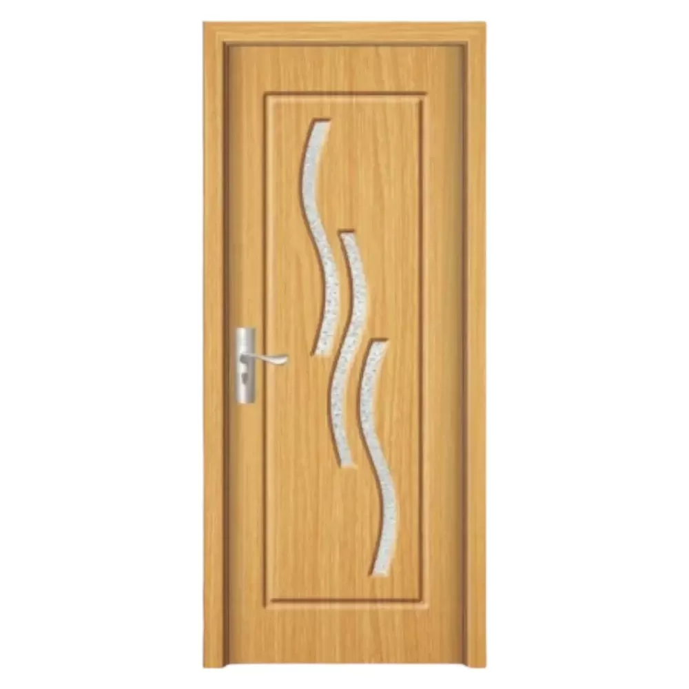 Usa Interior din MDF Novo Doors ND14, Cadru din Lemn Masiv, Geam Sablat, KIT COMPLET, Toc , Manere si balamale incluse (Culoare: Stejar Deschis, Dimensiune: 80 cm, Toc: Reglabil 30 cm, Maner: Patrat auriu inchidere magnetica)