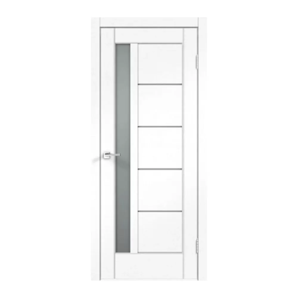 Usa Interior din MDF Novo Doors ND16 LUX PREMIUM, Cadru din Lemn Masiv, KIT COMPLET, Toc Reglabil de 10 CM INCLUS, Plinta pe Ambele Parti (Culoare: Alb mat, Dimensiune: 80 cm, Maner: Patrat negru inchidere magnetica, Toc: Reglabil 30 cm)