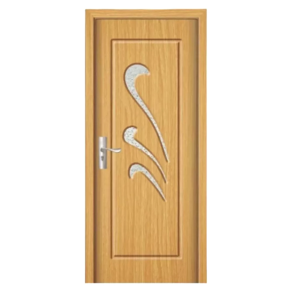 Usa Interior din MDF Novo Doors ND231, Cadru din Lemn Masiv, Geam Sablat, KIT COMPLET, Toc , Manere si balamale incluse (Culoare: Stejar Deschis, Dimensiune: 70 cm, Maner: Patrat negru inchidere magnetica, Toc: Fix)