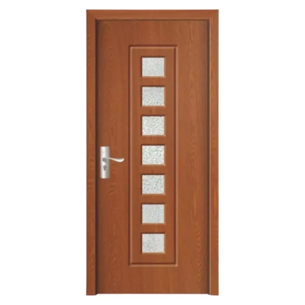 Usa Interior din MDF Novo Doors ND236, Cadru din Lemn Masiv, Geam Sablat, KIT COMPLET, Toc , Manere si balamale incluse (Culoare: Stejar Auriu, Dimensiune: 70 cm, Maner: Patrat negru inchidere magnetica, Toc: Reglabil 30 cm)
