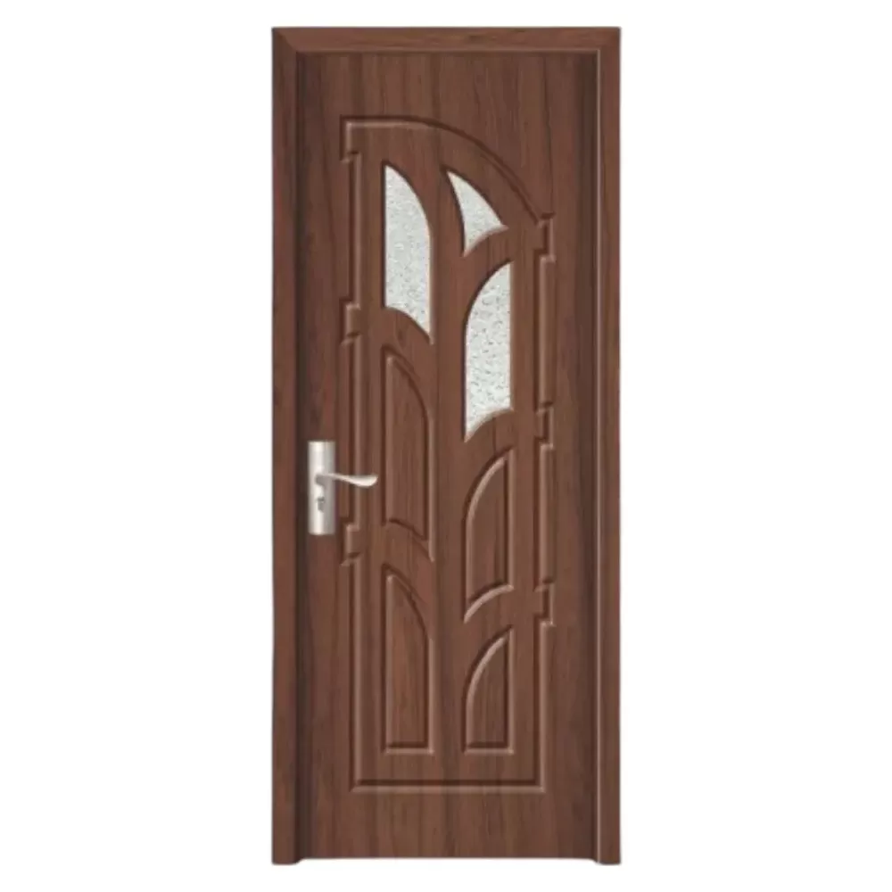 Usa Interior din MDF Novo Doors ND308, Cadru din Lemn Masiv, Geam Sablat, KIT COMPLET, Toc , Manere si balamale incluse (Culoare: Nuc, Dimensiune: 80 cm, Toc: Reglabil 30 cm, Maner: Patrat auriu inchidere magnetica)