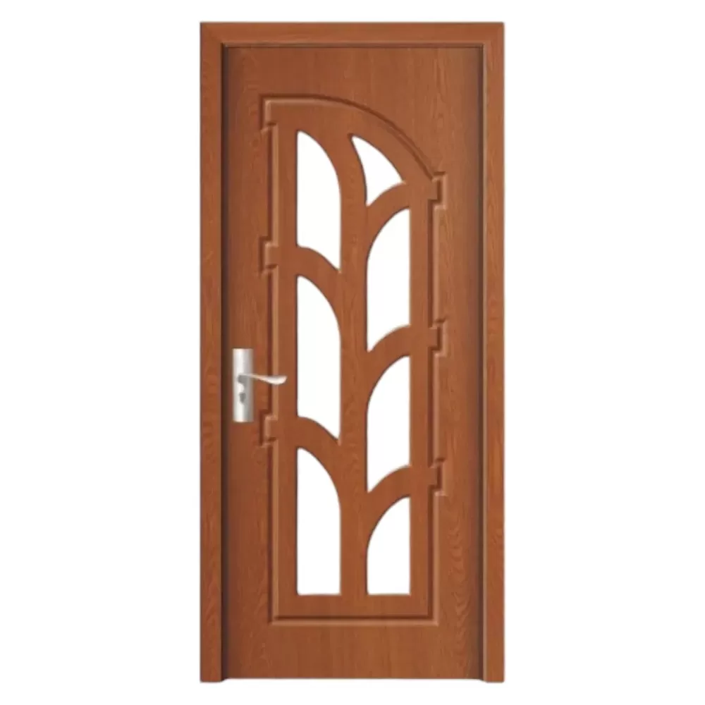 Usa Interior din MDF Novo Doors ND308, Cadru din Lemn Masiv, Geam Sablat, KIT COMPLET, Toc , Manere si balamale incluse (Culoare: Stejar Auriu, Dimensiune: 80 cm, Maner: Patrat negru inchidere magnetica, Toc: Reglabil 10 cm)