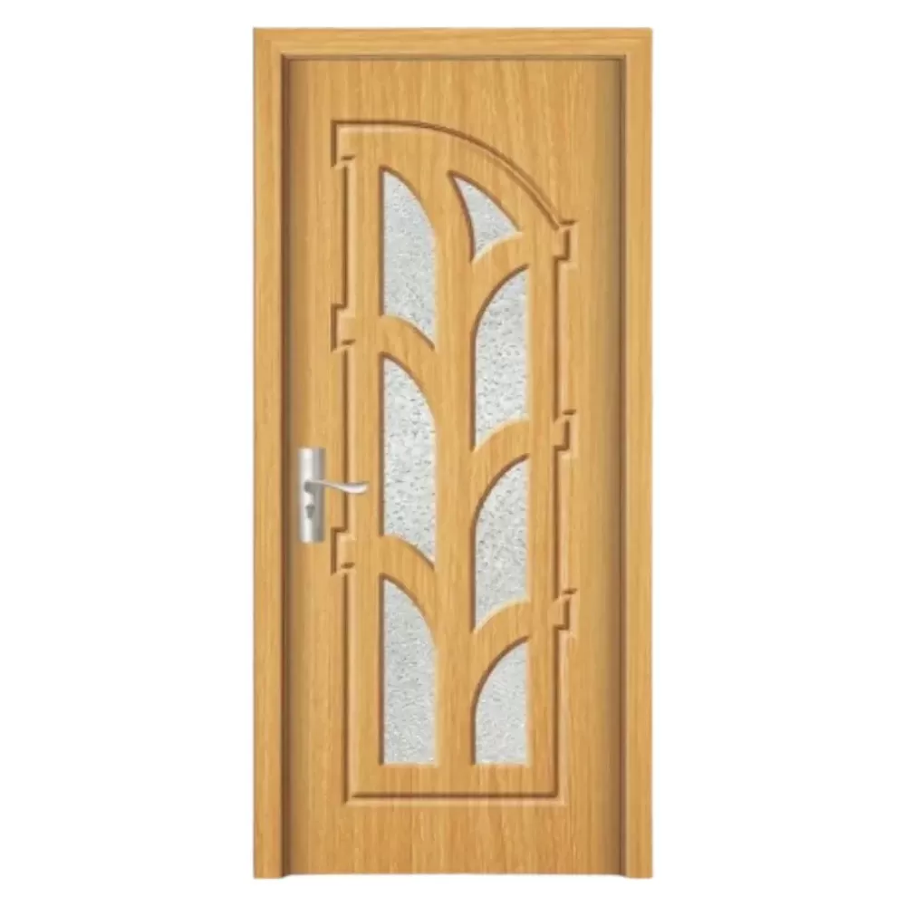 Usa Interior din MDF Novo Doors ND308, Cadru din Lemn Masiv, Geam Sablat, KIT COMPLET, Toc , Manere si balamale incluse (Culoare: Stejar Deschis, Dimensiune: 60 cm, Toc: Reglabil 30 cm, Maner: Patrat auriu inchidere magnetica)