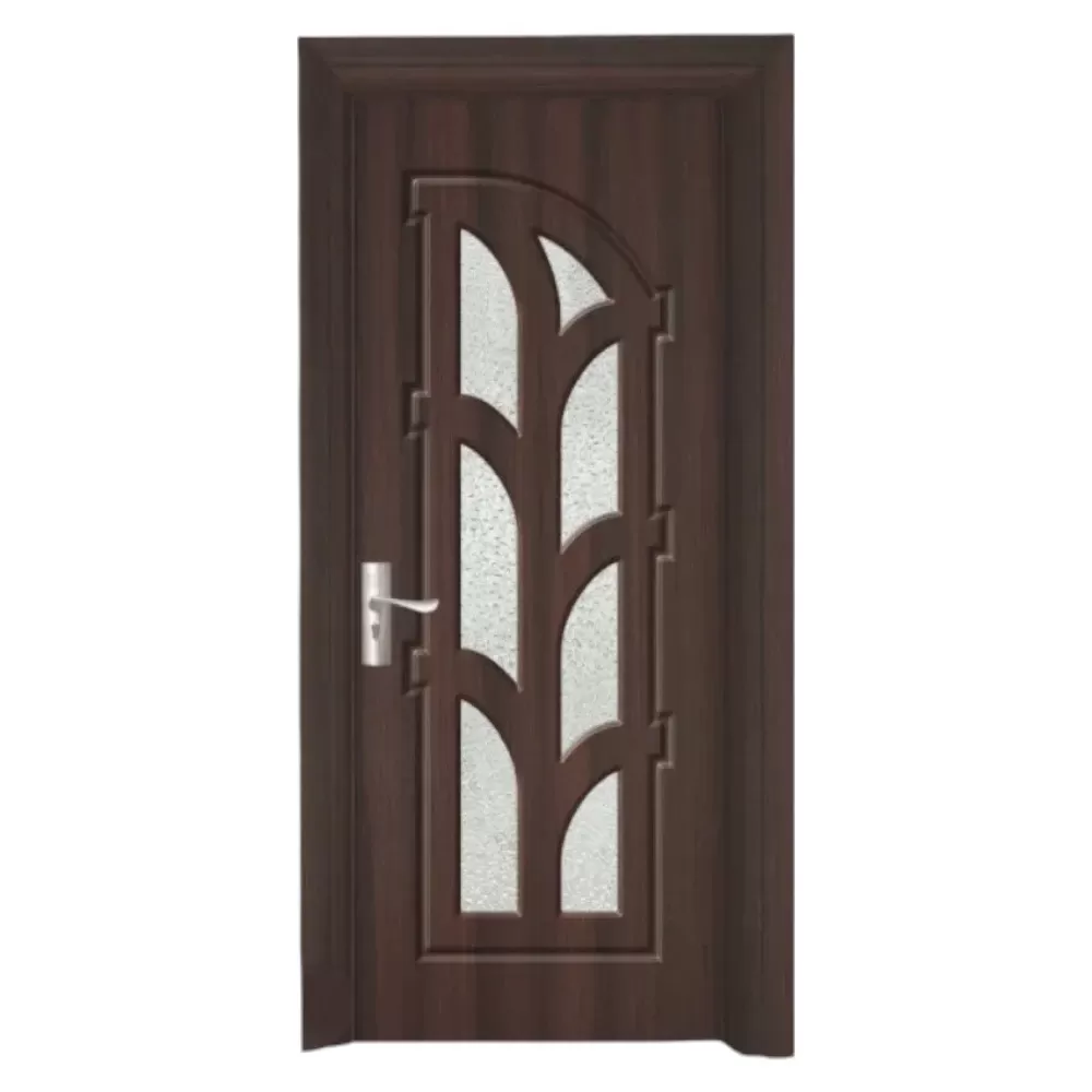 Usa Interior din MDF Novo Doors ND308, Cadru din Lemn Masiv, Geam Sablat, KIT COMPLET, Toc , Manere si balamale incluse (Culoare: Wenge, Dimensiune: 60 cm, Toc: Reglabil 30 cm, Maner: Patrat auriu inchidere magnetica)