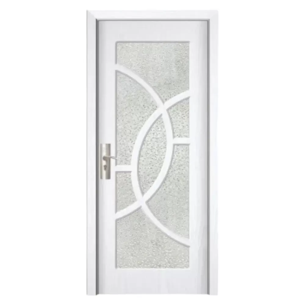 Usa Interior din MDF Novo Doors ND309, Cadru din Lemn Masiv, Geam Sablat, KIT COMPLET, Toc , Manere si balamale incluse (Culoare: Alb, Dimensiune: 70 cm, Toc: Reglabil 30 cm, Maner: Patrat auriu inchidere magnetica)