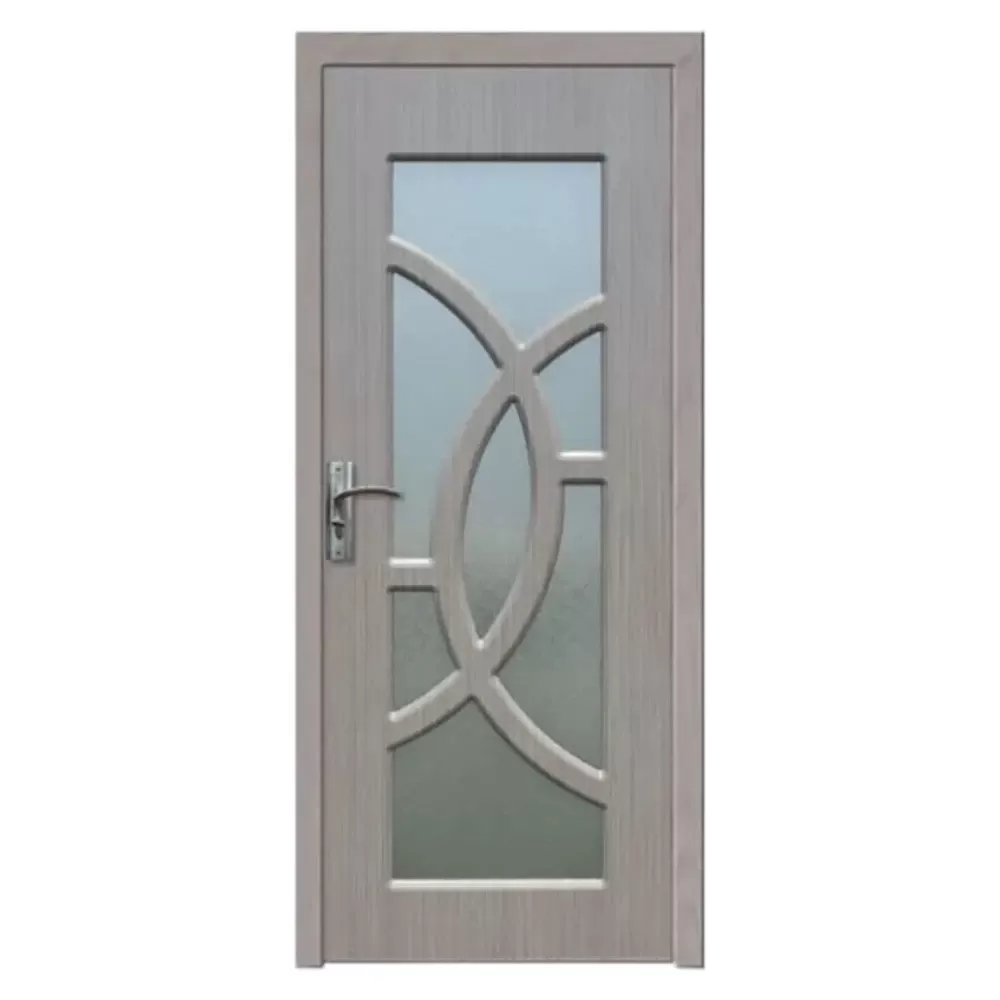 Usa Interior din MDF Novo Doors ND309, Cadru din Lemn Masiv, Geam Sablat, KIT COMPLET, Toc , Manere si balamale incluse (Culoare: Gri, Dimensiune: 70 cm, Maner: Standard, Toc: Reglabil 30 cm)