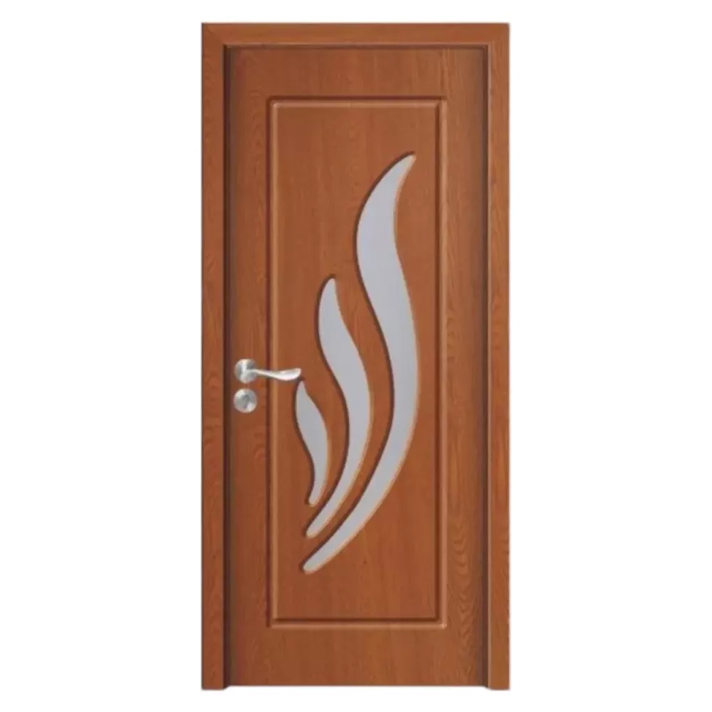 Usa Interior din MDF Novo Doors ND310, Cadru din Lemn Masiv, Geam Sablat, KIT COMPLET, Toc , Manere si balamale incluse (Culoare: Stejar Auriu, Dimensiune: 60 cm, Toc: Reglabil 10 cm, Maner: Patrat auriu inchidere magnetica)