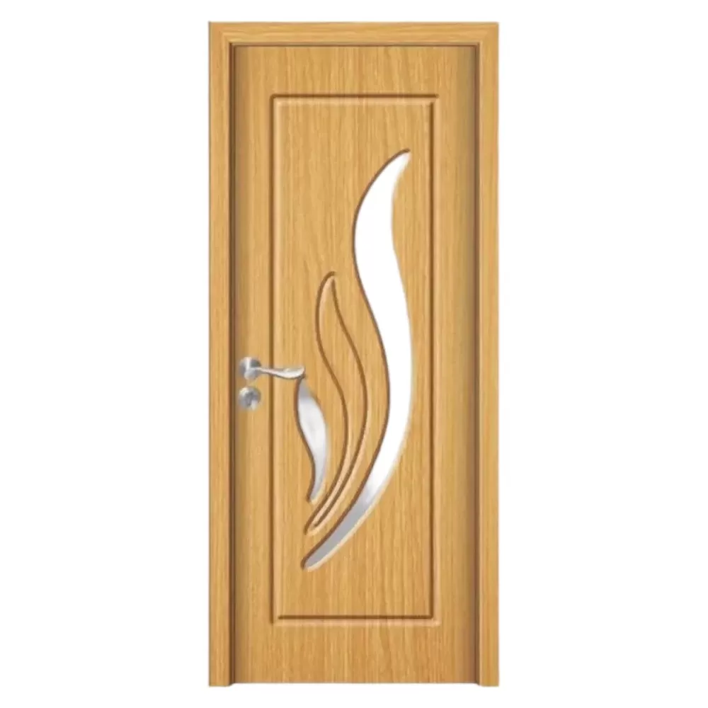 Usa Interior din MDF Novo Doors ND310, Cadru din Lemn Masiv, Geam Sablat, KIT COMPLET, Toc , Manere si balamale incluse (Culoare: Stejar Deschis, Dimensiune: 70 cm, Toc: Reglabil 10 cm, Maner: Patrat auriu inchidere magnetica)