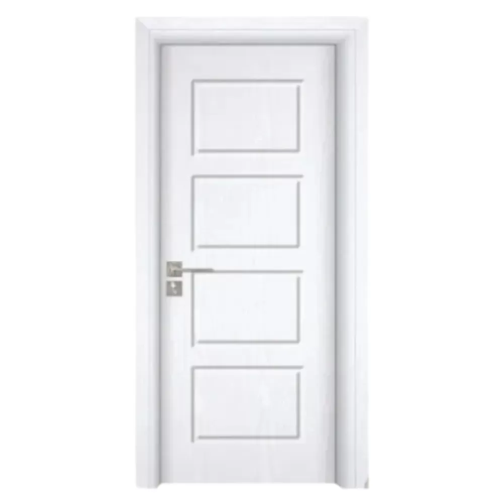 Usa Interior din MDF Novo Doors ND82, Cadru din Lemn Masiv, KIT COMPLET, Toc , Manere si balamale incluse (Culoare: Alb, Dimensiune: 70 cm, Maner: Patrat negru inchidere magnetica, Toc: Reglabil 10 cm)