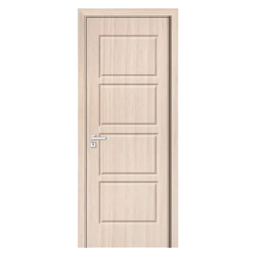 Usa Interior din MDF Novo Doors ND82, Cadru din Lemn Masiv, KIT COMPLET, Toc , Manere si balamale incluse (Culoare: Crem, Dimensiune: 80 cm, Maner: Standard, Toc: Fix)
