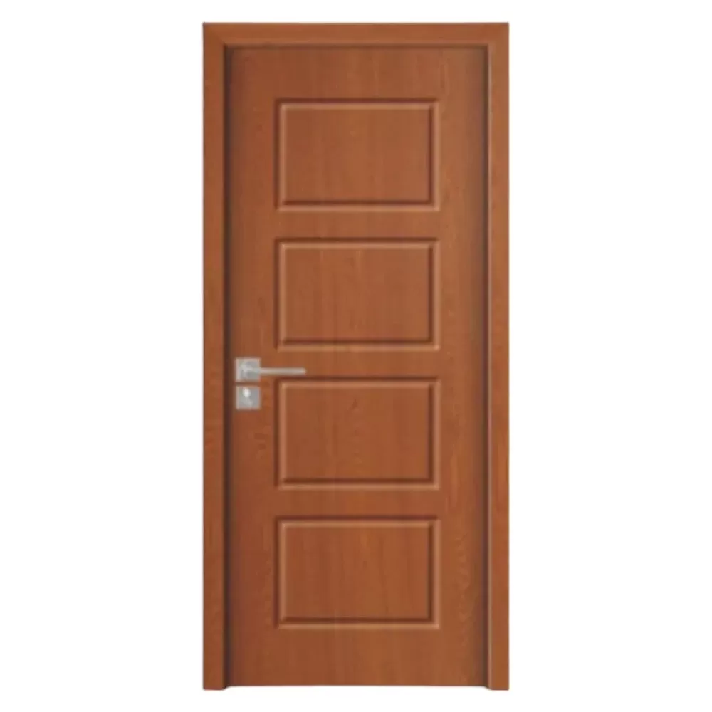 Usa Interior din MDF Novo Doors ND82, Cadru din Lemn Masiv, KIT COMPLET, Toc , Manere si balamale incluse (Culoare: Stejar Auriu, Dimensiune: 80 cm, Maner: Patrat argintiu crom, Toc: Reglabil 30 cm)