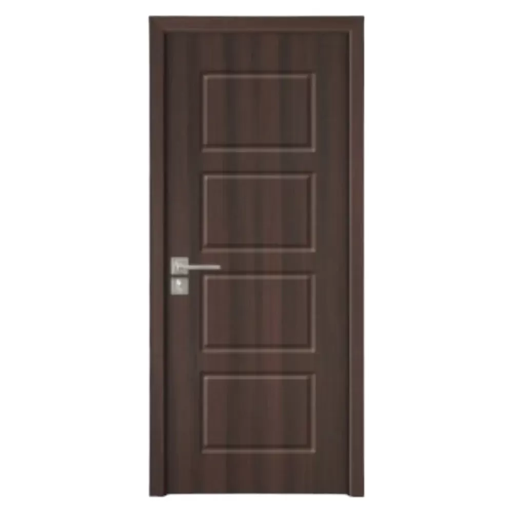 Usa Interior din MDF Novo Doors ND82, Cadru din Lemn Masiv, KIT COMPLET, Toc , Manere si balamale incluse (Culoare: Wenge, Dimensiune: 70 cm, Maner: Patrat negru inchidere magnetica, Toc: Reglabil 30 cm)