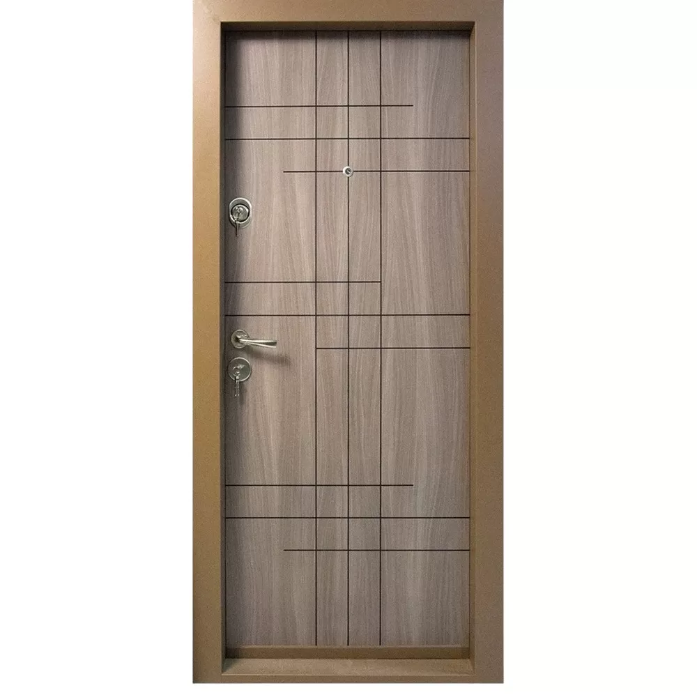 Usa metalica de apartament cu izolatie si vizor Novo Doors First Class NDS09, Deschidere Stanga Dreapta, Dimensiune 200X88 cm, Tabla 1.2 mm, Kit complet, Maron Tanganica (Sens deschidere: Dreapta)