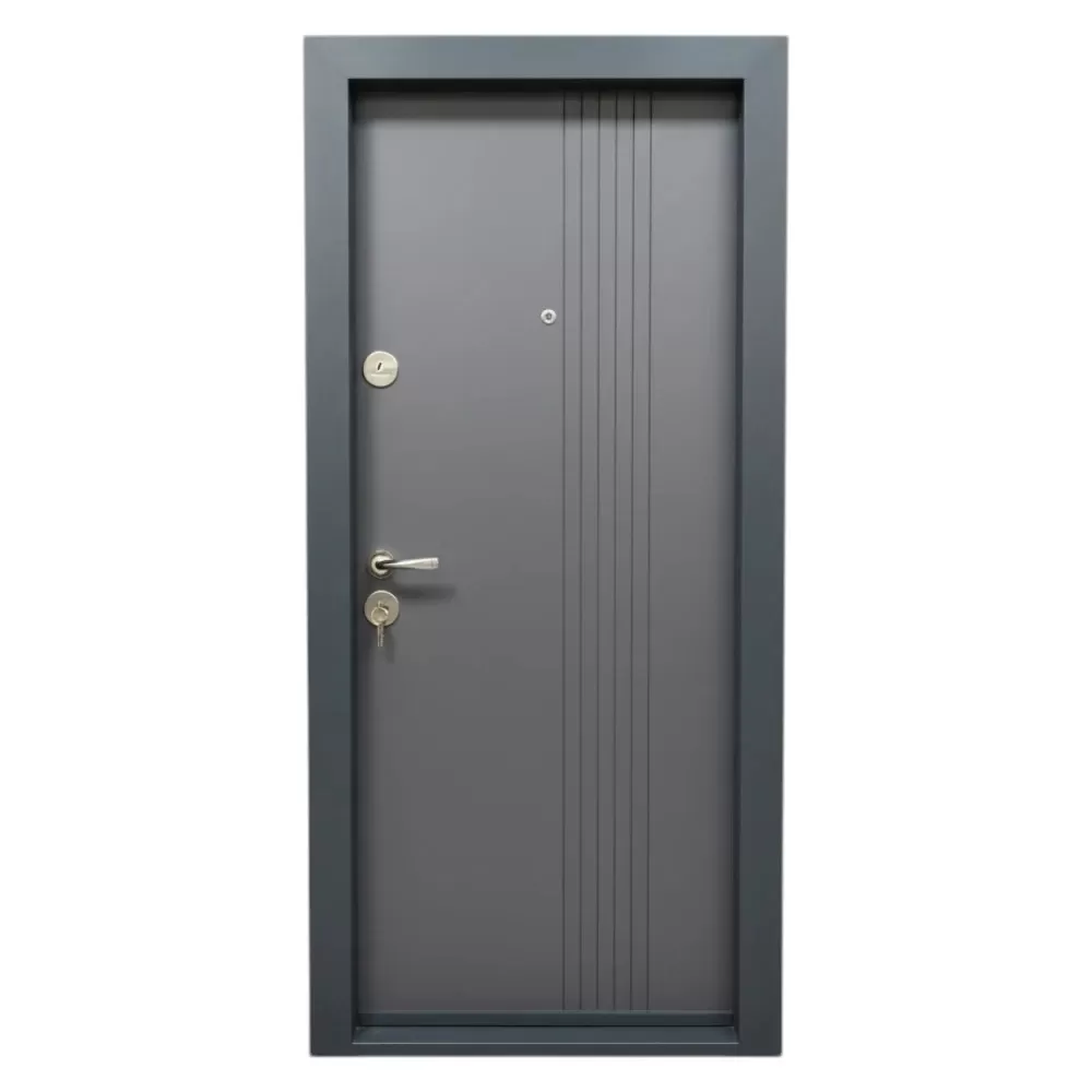 Usa metalica de apartament cu izolatie si vizor Novo Doors First Class NDS30, Deschidere Stanga Dreapta, Dimensiune 200X88 cm, Tabla 1.2 mm, Kit complet, Gri antracit (Sens deschidere: Dreapta)