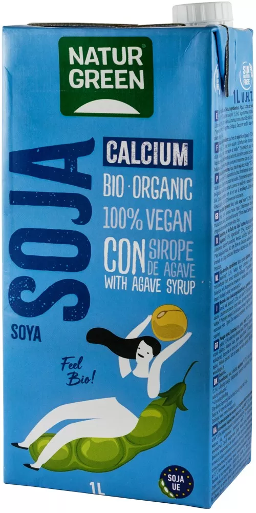 Bautura vegetala bio de soia cu calciu, 1000ml Natur Green