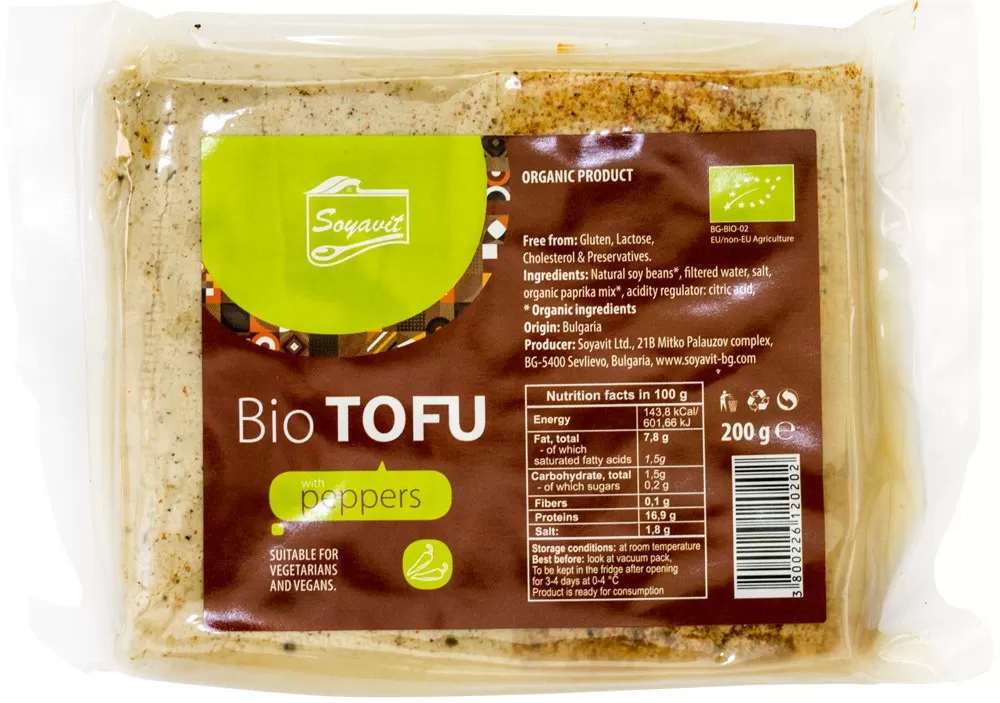 Tofu bio cu ardei, 200g Soyavit
