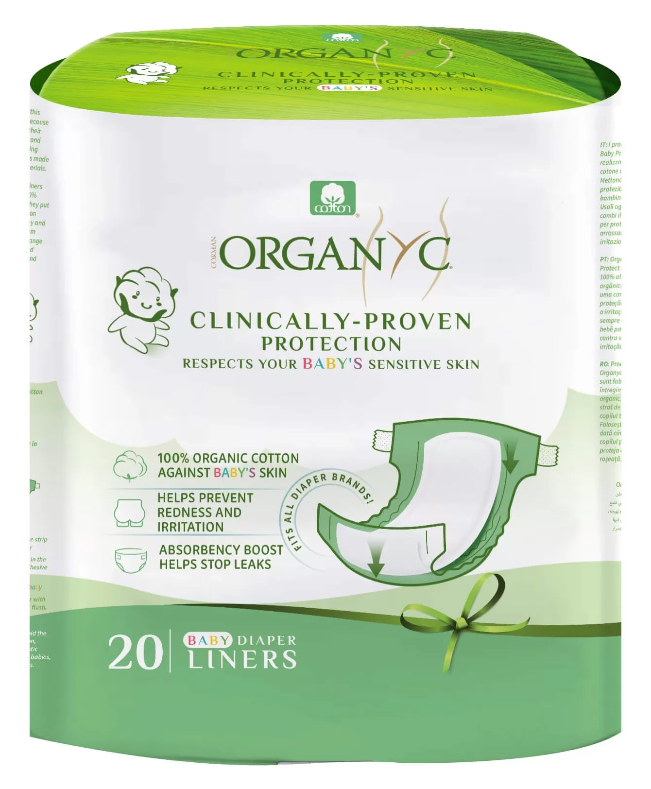 Absorbante organic din bumbac pentru scutece, 20 buc. Organyc