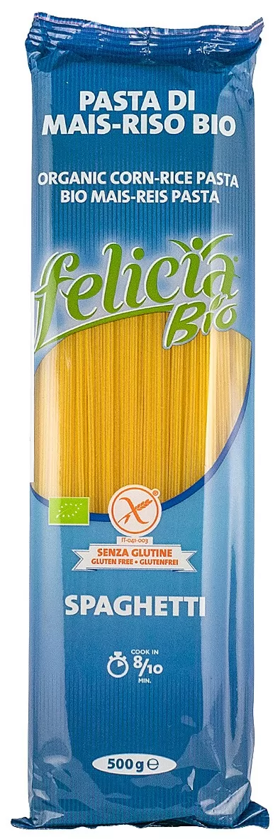 Spaghetti bio din faina de malai si orez, 500g Felicia