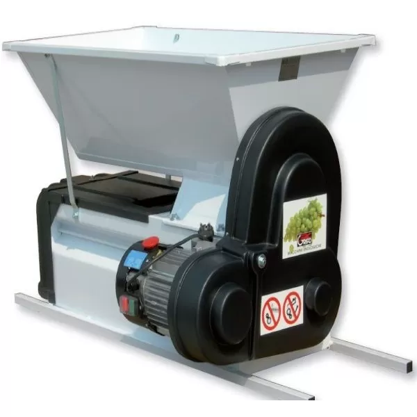 Zdrobitor de struguri cu desciorchinare, motor si snec, Grifo DMC, productivitate 1.5 tone h, cuva emailata